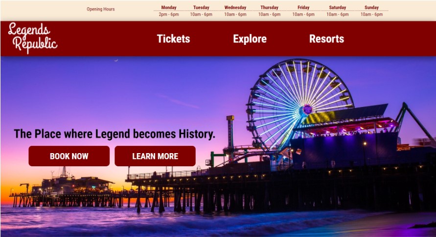 Theme Park Website Banner